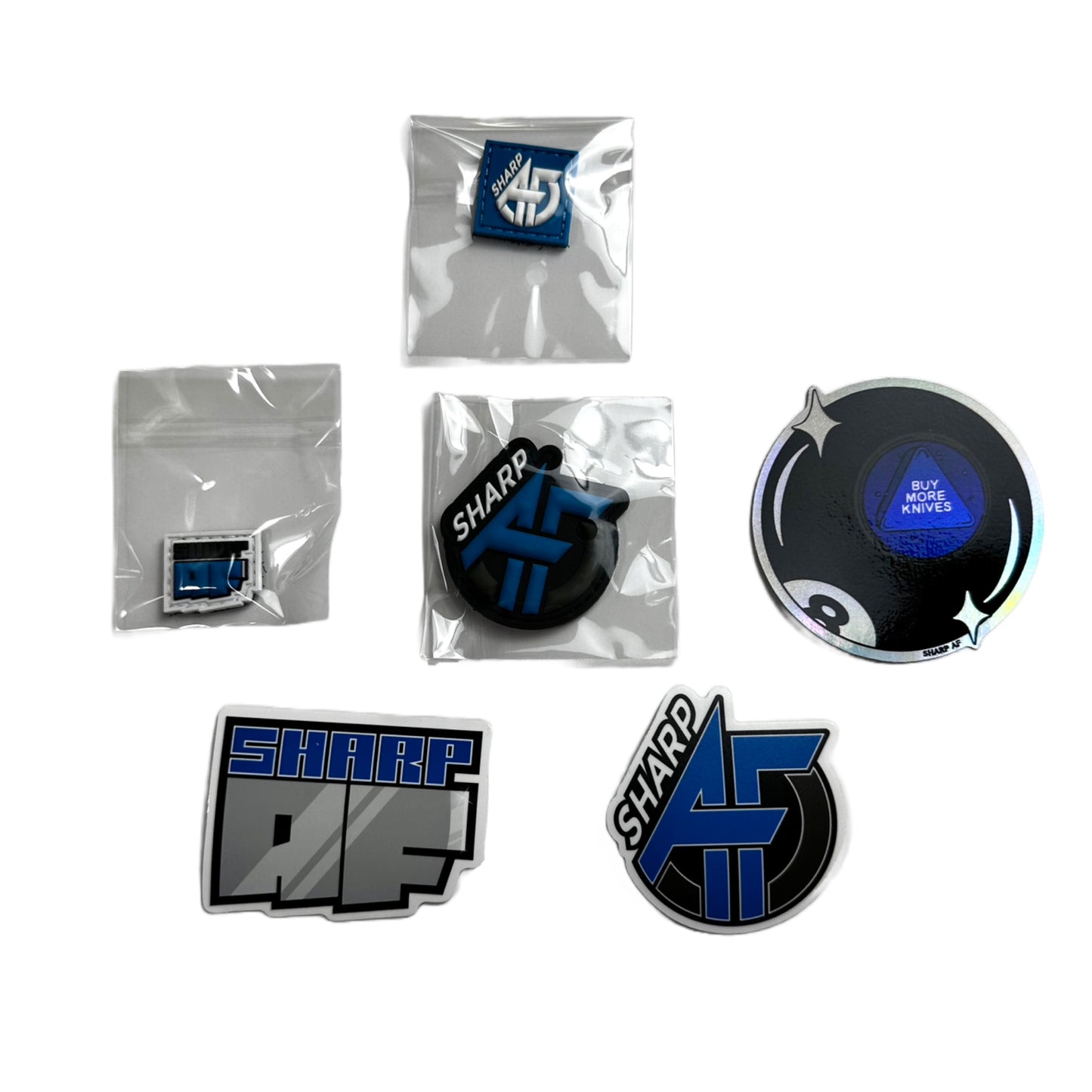 SHARP AF - SWAG PACK - PVC Patches - Stickers